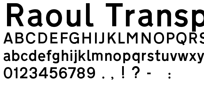 Raoul TRANSPORT Britannique font